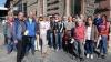 Gruppenfoto vor der Rundwanderung (vorne) Organisator Peter Lelowski (zweiter von links), Bürgermeisterin Anita Feuerbach und Vorsitzender des Bürgervereins Zellerau e.V. Dieter Trottmann (Mitte) Foto: Elisabeth Ludwig, Bürgerverein Zellerau e.V.