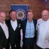 Die Macher der Benefiz-Gala (von links): Winzer Horst Sauer, Klaus Udo Müller (Lions Club), Helmuth Götz (XXXLutz) und Starkoch Alfons Schuhbeck. Foto: Herbert Kriener