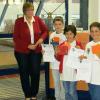 Schulamtsdirektorin Brigitte Limbacher ehrte (von links) Luca Leitner, Lasse Mergenthal und Johannes Wiest.