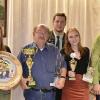 Die Scheiben- und Pokalgewinner beim Schützenverein Unfinden (von links): Patrick Ament (Rügheimer-Nichtaktivenpokal dritter Platz), Anton Sauter (Zweiter Schützenmeister), Leonie Ankenbrand (Baumeisterpokal, Jugendehrenscheibe), Horst Knöchel (Rügheimer-Nichtaktivenpokal zweiter Platz, Jubiläumspokal), Daniel Gießl (Erster Schützenmeister), Jessica Batz (Reichenauer-Geburtstags-Pokal, Rügheimer-Nichtaktivenpokal erster Platz), Jan Kettler (Silberpokal) und Bürgermeister Claus Bittenbrünn.