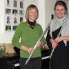 Christina Mackenrodt (links) und Katharina Polishchuk musizierten auf der Palliativstation des Uniklinikums Würzburg.