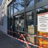 Abgesperrt: Nach einem Brand ist der Kupsch-Markt in der Frankfurter Straße geschlossen.