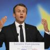 Emmanuel Macron während seiner Europarede an der Pariser Sorbonne-Universität Emmanuel Macron während seiner Europarede an der Pariser Sorbonne-Universität