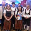 Beim Osterkonzert ehrte der stellvertretende Kreisvorsitzende des NBMB Rhön Grabfeld aktive Musikanten: (von links) Hubert Reschny, Nele Beck, Michael Rahm (Jugendehrenzeichen), Tanja Stäblein (Silbernadel 20 Jahre), Leo Reubelt (Bronzenadel 10 Jahre), Vorstand Sven Zirkelbach und Dirigent Helmut Zirkelbach.