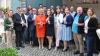Die Teilnehmer der Eröffnungsfeier mit Landrätin Tamara Bischof, der Fränkischen Weinkönigin Carolin Meyer und der Nordheimer Weinprinzessin Vanessa Wicher, den Bürgermeistern Elmar Henke und Guido Braun sowie den InselWeinMachern.