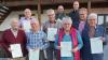 Bewährte Kraftfahrer wurden von der Gebietsverkehrswacht Bischofsheim ausgezeichnet. Im Bild (von links) Werner Hofmann, Alfred Schmitt, Ernst Schneider, Albert Then,  Siegbert Lang, Brigitte Braun, Tim Hauseisen, Herbert Lamatsch und Burkhard Städtler.