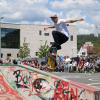 Mit akrobatischen Vorführungen kämpften die Teilnehmer der dritten Lohrer Skateboardmeisterschaft um den Sieg.