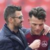 „Mit Edu war ich immer extrem kritisch, weil in ihm so ein großes Potenzial steckt“: Michael Köllner (links) und Eduard Löwen, der für acht Millionen Euro nach Berlin gegangen ist und so für den 1. FC Nürnberg zum Rekordtransfer wurde.