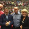 Landräte beim TSV Bad Königshofen: TSV-Manager Andy Albert (von links) mit Klaus-Peter Söllner, Wilhelm Schleicher mit Gattin Larissa und Hans-Peter Suckfüll.