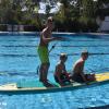 Im Schwimmerbecken hatte der Verein Pro Waldbad „Stand-up-paddling“ (SUP) vorbereitet. Gut 100 Badegäste wagten sich auf die bereitgestellten Boards.