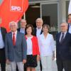 Freuten sich über eine gelungene Feierstunde von SPD und AWO im Ochsenfurter Pfarrzentrum St. Andreas (von links): Schirmherr Volkmar Halbleib, der ehemalige Bundestagsabgeorndete Walter Kolbow, AWO-Ortsvorsitzender Peter Honecker, sein Stellvertreter Helmut Werner, die SPD-Ortsvorsitzende Ingrid Stryjski, ihr Vorgänger Anton Gernert, Kreisrätin Sibylle Gernert, der AWO-Ehrenvorsitzende Manfred Ragati, dritter Bürgermeister Joachim Eck und Bundestagsabgeordneter Bernd Rützel.