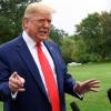 Donald Trump vor der Presse im Garten des Weißen Hauses