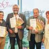 Mehrere Brenner aus dem Landkreis Haßberge erhielten Auszeichnungen für ihre Produkte. Das Bild zeigt (von links): Mathias Krönert (Brennereifachberater an der Bayerischen Landesanstalt für Weinbau und Gartenbau-LWG), Daniel Herterich (Eschenau), Hilmar Schmitt (Zeil), Johann Reitinger (Prappach), Andrea Bätz (Geschäftsführerin des Fränkischen Klein- und Obstbrennerverbandes) und Hubert Fröhlich (Vorsitzender des Klein- und Obstbrennerverbandes).
