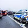 Glatteis führte auf der A 7 bei Martinsheim zu einer Massenkaramboloage.