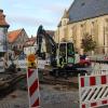 Bei den jüngsten Bauarbeiten auf dem Marktplatz von Gerolzhofen wurden Gasleitungen erneuert.