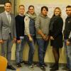 KJR-Vorsitzender Christoph Simon (rechts) freut sich mit Landrat Florian Töpper (2. von links) über die Nachwahlen und den nun vollbesetzten Vorstand. Das Team komplettieren (von links): Frank Genheimer-Haut, stellvertretender Vorsitzender Mario Kneuer, Anna-Katrin Kroll, Felix Palm, Saskia Hartmann und Justin Gill.