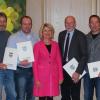 Alle nominierten Ehrenamtlichen (von links): Norbert Schneider, Matthias Mann, Ottmar Deppisch, Max Röll, Frank Stierhof, Landrätin Tamara Bischof, Karl Wolf, Björn Schotta, Iris Freifrau von Crailsheim, Heinz Zippelius und Klaus-Dieter Maske