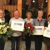 Im Bild: (von links) Birgit Kerwer (geschäftsführende Gesellschafterin), Volker Reuter (30 Jahre), Brigitte Kerwer (Seniorchefin), Martina Kölbl (30 Jahre), Karola Zink (30 Jahre). Es fehlt auf dem Bild: Rüdiger Herbert (30 Jahre).
