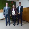 DJK-Vorsitzender Harald Körner (links) mit Jubilarin Marie-Aline Körner und seinem Stellvertreter Daniel Pinke.