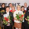 Ehrungen im Hause Pecht (vorne von links): Melanie Scheublein aus Bad Königshofen, Gerlinde Sitzmann aus Oberelsbach, Cecilia Mölter aus Hollstadt, Birgit Drescher aus Urspringen; hinten von links: Geschäftsführer Bernd Titius , Anita Baumeister aus Bad Neustadt, Nico Mühling aus Mellrichstadt, Ingrid Neubauer aus Schweinfurt, Franziska Borst aus Steinach, Geschäftsführer Björn Tischer und Susanne Roßhirt aus Wollbach.