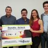 Die Brüder Wolfgang und Gerhard Runge sen. feierten zusammen ihren 125. Geburtstag. Im Bild von links: Gerhard Runge jun., Wolfgang Runge sen., Gerhard Runge sen., Zweite Vorsitzende Daniela Reimertz und Peter Runge.