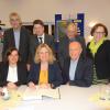 Eintrag in das Goldene Buch der Gemeinde Sandberg. Das Bild zeigt (von links vorne): Bürgermeisterin Sonja Reubelt, Kerstin Schreyer (Staatsministerin für Familie, Arbeit und Soziales) und Landrat Thomas Habermann. (Von links hinten): Alois Gensler (Behindertenbeauftragter Landkreis Rhön-Grabfeld), MdL Sandro Kirchner, Konrad Tripp (Vorsitzender CSA Rhön-Grabfeld) und Bezirksrätin Karin Renner. Eintrag in das Goldene Buch der Gemeinde Sandberg. Das Bild zeigt (von links vorne): Bürgermeisterin Sonja Reubelt, Kerstin Schreyer (Staatsministerin für Familie, Arbeit und Soziales) und Landrat Thomas Habermann. (Von links hinten): Alois Gensler (Behindertenbeauftragter Landkreis Rhön-Grabfeld), MdL Sandro Kirchner, Konrad Tripp (Vorsitzender CSA Rhön-Grabfeld) und Bezirksrätin Karin Renner.