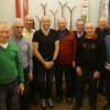 In Erinnerung an alte Zeiten des Erfolg die "Weissebrönner Skifahrer". Das Bild zeigt von links: Gustav Schrenk, Werner Müller, Alfred Gundelach, Ewald Simon, Michael Schrenk, Helmut Simon, Liborius Schmitt, Florian Schneider, Josef Eisenmann, Hans Schrenk und Theo Abert.