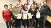 Ehrung langjähriger Mitglieder beim GV Frohsinn Leinach. Im Bild von links Anja Weid, Jacqueline Rügamer, Friedrich Franz, Silvia Hösch, Angelika Lochner, Arno Mager, Katharina Otto, Günter Franz, Burkhard Göbel, Günter Kleinz.