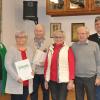 Ehrungen beim Obst- und Gartenbauverein Stadtlauringen: Bürgermeister Friedel Heckenlauer (von links), Nicola Schultheis, Erika Brandenburg, Theo Heid, Gertrud Braun, Josef Rückel, Vorsitzender Frank Bauer, stellvertretender Kreisvorsitzender Michael Geck und Bezirksvorsitzender Otto Hünnerkopf.