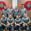 Der „harte Kern“ der Mitglieder der Dart Connection Gössenheim. Hinten von links: Marian Manke, Mario Manke, Andreas Messerer und Michael Gehrsitz. Vorne von links: Marco Drzewiecki, Mario Feser, Jason Pfaff und Marco Feser.