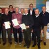 Vorstand und Geehrte bei den Eigenheimern (von links): Ruth Nöth (Schriftführerin), Günther Zeitner (Ehrenvorstand und 50 Jahre Mitgliedschaft), Gunar Christ (Kassier), Wolfgang Dechant (40 Jahre), Siegfried Seit (für Andrea Gallersdoerfer, 50 Jahre), Willi Heizenröther (40 Jahre), Alexander Fehn (Vorsitzender und LVM Landesvorstandsmitglied), Bernhard Siebenhaar (zweiter Vorsitzender) und Eberhard Sachse (25 Jahre).