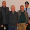 Viele Jahre bei der Kameradschaft: BSB-Kreisvorsitzender Gerd Radimirsky (links) und der Vorsitzende Manfred Marx (rechts) ehrten (von links) Hermann Weckert, Kurt Weiss, Alfred Singer und Lothar Stöcklein.