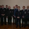 Die Ehrungen hatten bei der Jahresversammlung der Kreuzwertheimer Feuerwehr einem großen Stellenwert. Im Bild: Kommandant Andreas Gottschalk, Horst Klüpfel, Patrick Hünlein, Michael Grötzbach, Reinhold Günzelmann, das neue Ehrenmitglied Thomas Klein, Bürgermeister Klaus Thoma, Tim Spengler, Jochen May, Volker Klein, Kreisbrandinspektor Andreas Schmitt.