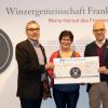 Andreas Oehm (Vorstandsvorsitzender der GWF), Luise Winkler (Leiterin Winzerkeller Stetten), Cornelius Lauter (Geschäftsführender Vorstand der GWF und Vorstandsvorsitzender des Freudentrauben).