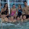 Nach einem anstrengenden Wettkampf werden die Muskeln entspannt: Laura Schmitkel (hinten von links), Alina Steinweg, Emma Ungerecht, Charlotte Becher und Alexander Schild sowie Johannes Becher (vorne von links), Max Ungerecht, Laurin Konrad und Karl Oehme.