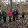 Elf Mitglieder des Steigerwaldklubs Castell hatten sich trotz stürmischen Wetters zur Wanderung vom Zabelstein über Wohnau nach Falkenstein eingefunden.