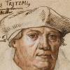 Johannes Trithemius auf einer Porträtzeichnung, wohl von Hans Brosamer um 1500.