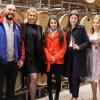 Die Deutsche Weinkönigin Angelina Vogt (von links) war mit ihren Prinzessinnen zu Gast beim Weingut Geiger und Söhne in Thüngersheim.