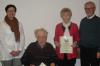 Der Gesangverein "Liederkranz" in Schaippach ehrte Edeltrud Höfling (Dritte von links) für 65 Jahre Mitgliedschaft und Josef Hebenstreit (Zweiter von links) für 70 Jahre Mitgliedschaft. Mit auf dem Bild sind Schriftführerin Edith Rützel und Dirigent Rudolf Scherbaum.