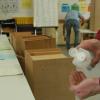 Desinfizieren bei der Kommunalwahl - 2020 war das Standard.