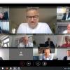 Videokonferenzen erfreuen sich in Corona-Zeiten größter Beliebtheit. Dieses Beispielbild größtmöglicher Seriosität zeigt ein Videomeeting der Deutschen Presse-Agentur. Oben mittig im Bild Main-Post-Geschäftsführer David Brandstätter. 