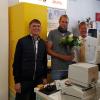 Die neue Postfiliale in Bergrheinfeld (von links): Bürgermeister Ulrich Werner, Geschäftsinhaber Nico Klarmann und Vertriebsmanager Volker Fenn.