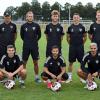 Acht Neuzugänge zum Re-Start: FC-05-Co-Trainer Jan Gernlein (hinten von links), Torwarttrainer Norbert Kleider, Kristian Böhnlein, David Grözinger, Martin Thomann, Nico Rinderknecht, Trainer Tobias Strobl sowie vorne Edin Huseini, Amar Cekic und Sascha Marinkovic freuen sich auf die Fortsetzung der Saison. Es fehlt: Philipp Maier.