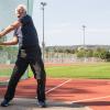 Hubert Scheuer, Leichtathlet der Turngemeinde Würzburg, misst sich trotz seiner 82 Jahre noch bei internationalen Wettkämpfen. Seit August ist Scheuer Deutscher Meister im Gewichtwurf.