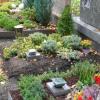 Grabeinfassungen sind auf dem Friedhof in Theilheim nicht gestattet, aber immer öfter zu sehen.