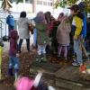 Die Kinder des Kindergarten Partenstein begrüßten Pfarrer Schmitt.