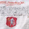 Das Röttinger Stadtwappen in der Ganzhornchronik (Staatsarchiv Würzburg).