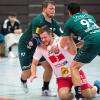 Vorerst ausgebremst wurden Benedikt Kleinhenz (Mitte) und der HSC Bad Neustadt. Aufgrund der hohen Corona-Fallzahlen ruht bis zum Ende des Jahres der Spielbetrieb in den 3. Ligen.