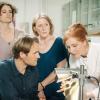 Franken-Tatort: Die Kriminalkommissare Wanda Goldwasser (Eli Wasserscheid), Felix Voss (Fabian Hinrichs) und Paula Ringelhahn (Dagmar Manzel) mit Professorin Magdalena Mittlich (Sibylle Canonica) in einer Szene in der Anatomie in Würzburg. Franken-Tatort: Die Kriminalkommissare Wanda Goldwasser (Eli Wasserscheid), Felix Voss (Fabian Hinrichs) und Paula Ringelhahn (Dagmar Manzel) mit Professorin Magdalena Mittlich (Sibylle Canonica) in einer Szene in der Anatomie in Würzburg.