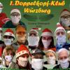 Die Mitglieder des 1. Doppelkopf-Klub Würzburg treffen sich hier in einer Collage zum "Maskenball".